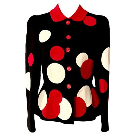 Vintage 1990s The Nanny MOSCHINO polka dot jacket For Sale at 1stDibs