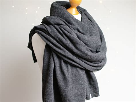 LARGE oversized WOOL scarf, gray wool scarf for women, scarf wrap for winter, gift ideas for her ...