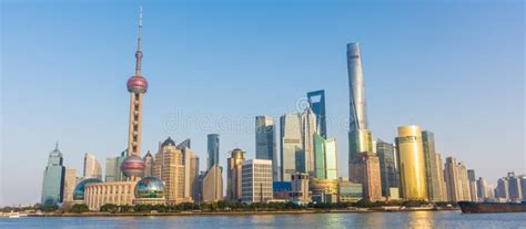 Shanghai Pudong skyline stock photo. Image of cityscape - 127622170