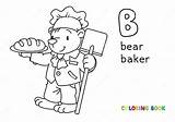 Bear Baker ABC Coloring Book Alphabet B Stock Vector  Illustration Of sketch template