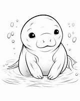 Manatee Coloring Pages sketch template