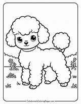 Poodle Coloring Pages 7 Free Printable  Cute Animals Coloring sketch template