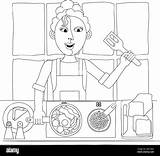 Frying Pan Coloring Page sketch template