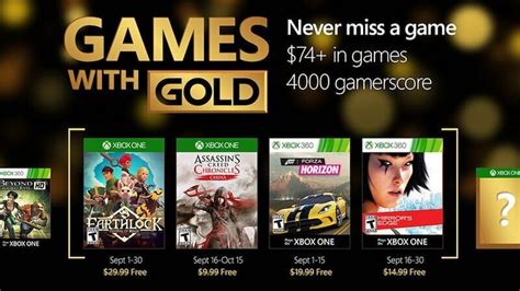 Xbox One September Gold games revealed