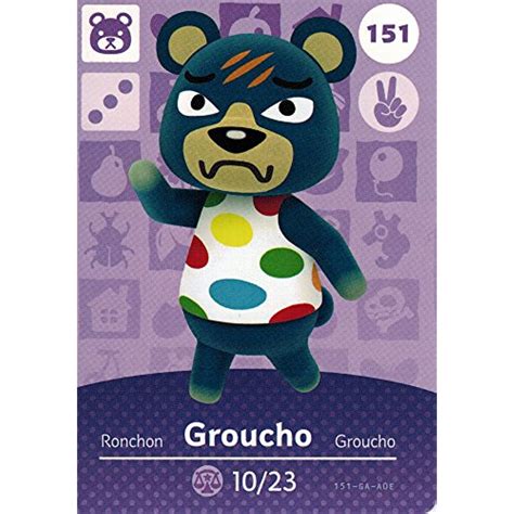 Nintendo Animal Crossing Happy Home Designer Amiibo Card Groucho 151/ ...