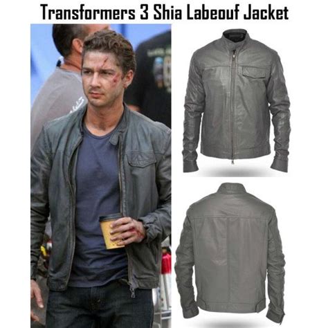 Grey Shia Labeouf Transformers 3 Leather Jacket - Films Jackets