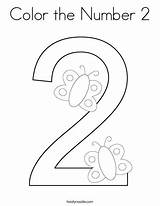 Number Two Coloring Sheet sketch template