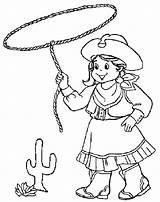 Cowgirl To Print sketch template