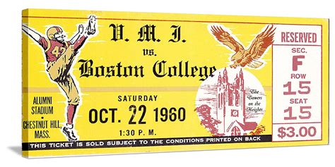 1960 Boston College football ticket canvas art. http://www.shop.47straightposters.com ...