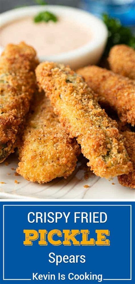 Fried pickle spears are crispy, tangy, and served with a homemade dipping sauce. Make this ...