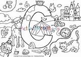 I Spy Alphabet Colouring Page C sketch template