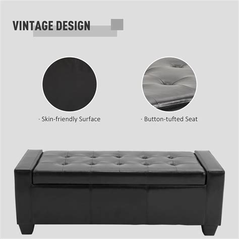 Home Modern Ottoman Storage Bench Seat Footrest Sofa Shoe Faux Leather 842525150231 | eBay