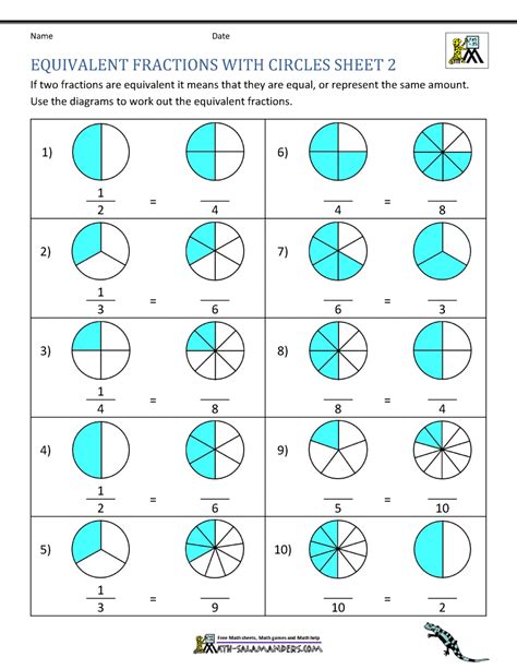 Equivalent Fractions Worksheet