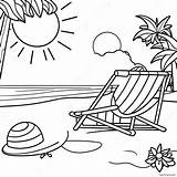 Summer Beach Scene Coloring Page 11 14 sketch template
