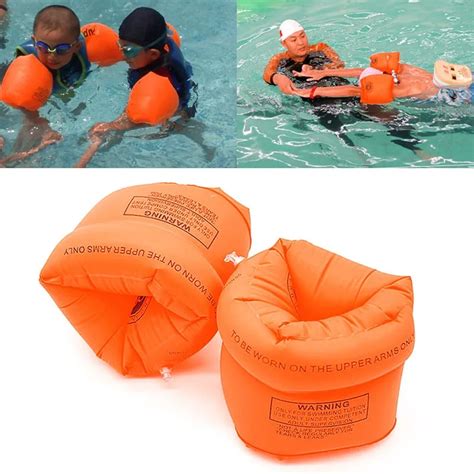 One Pair Swimming Arm Band Ring Floating Inflatable Sleeves For Adult Child Swimming Water Games ...