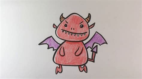 How to Draw a Devil - Cute - Halloween Drawings - YouTube