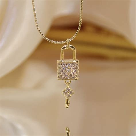 'Liebes Schloss mit Schlüssel' - Kette 14K Gold