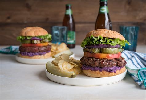 Blueberry Goat Cheese Grilled Bison Burgers - Pineapple and Coconut