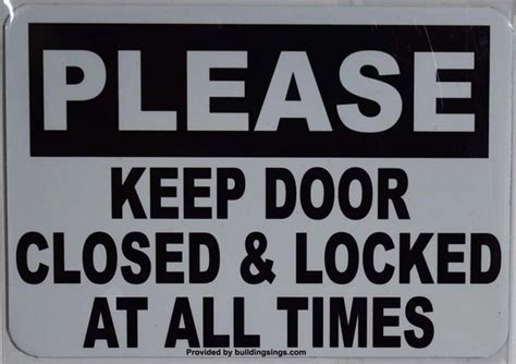 THE HPD SIGN:ALWAYS CLOSE AND LOCK THE DOOR SIGN (ALUMINUM SIGNS) | DOB SIGNS NYC -YOUR OFFICIAL ...