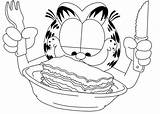 Garfield Prepares To Eat Lasagna Coloring Page  Download Print Or sketch template