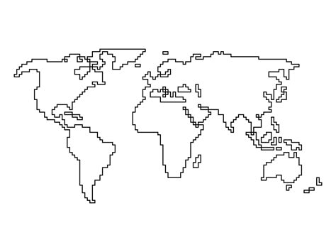 Vector world map - angular outline Stock Image | VectorGrove - Royalty Free Vector Images with ...