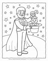 Coloriage Magicien Magician Cirque Coloriages Mago Imprimer Circo  sketch template
