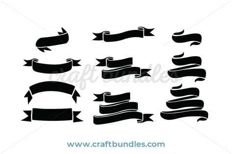 Flowy Banners SVG Cut File - CraftBundles