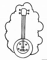 Music Banjo Coloring Page » Turkau sketch template