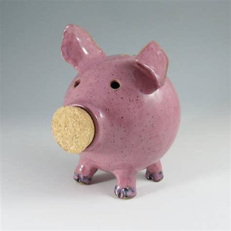 Pink Ceramic Piggy Bank,Unique Coin Bank,Pink Pottery Piggy Bank,Ready to Ship,Pink Pig ...