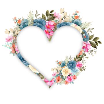 Love Heart Floral Frame Wedding Gift, Love, Heart, Floral Wedding Gift PNG and Vector with ...