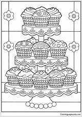 Cup Cakes Coloring Page  Free Printable Pages sketch template