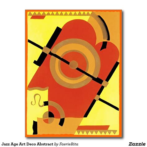 Jazz Age Art Deco Abstract Postcard | Zazzle.com | Abstract poster, Jazz artwork, Art deco print