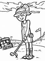 Girl Playing Golf Coloring Page  Free Printable Pages sketch template