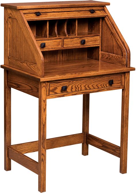 30-Inch Mission Rolltop Writing Desk | Amish Custom Writing Desk