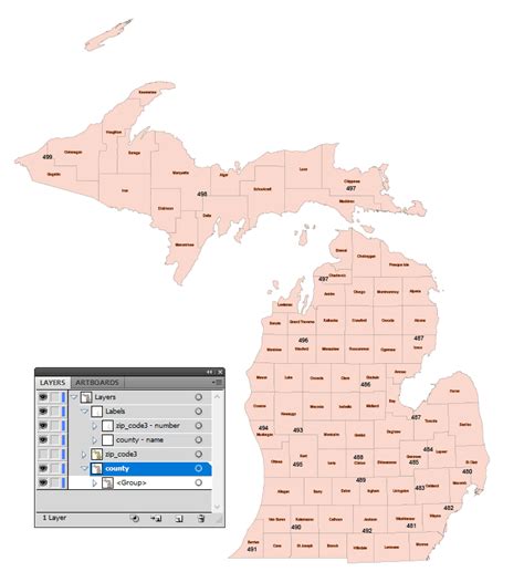 Michigan Map Zip Codes - Robyn Christye