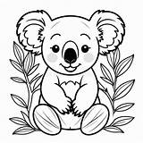 Cute Koala Coloring Book Page Drawing AI Generated Image  sketch template