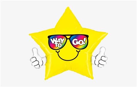 32" Thumbs Up Way To Go Yellow Star Balloon Instaballoons - Way To Go Cartoon - 475x445 PNG ...