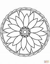 Simple Mandala With Flower coloring Page  Free Printable Coloring Pages sketch template