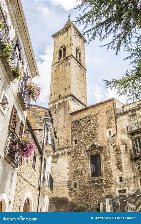 Church of Pacentro, Italy stock photo. Image of mountain - 43297326