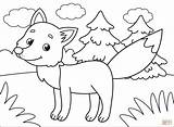 Fox Coloring Page sketch template