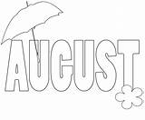 Printable August Coloring Pages sketch template