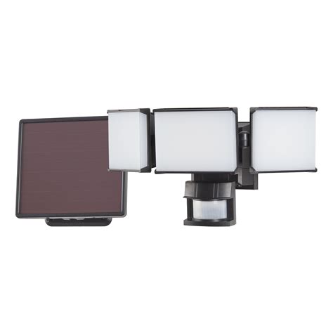 NOMA Triple-Head LED 180-Degree Outdoor Solar Motion Sensor Security Light, Weather-Resistant ...