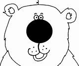 Bear Face Coloring Page  Easy For Kids sketch template