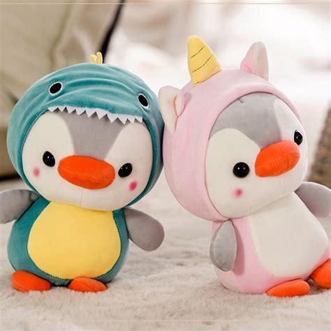 AIXINI 25cm Soft Kawaii Penguin Birthday Party Plush Toy Cute Turn Penguin Doll Kawaii Stuffed ...