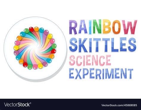 Rainbow skittles science experiment Royalty Free Vector