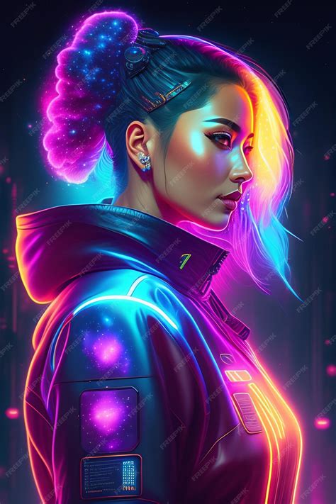 Premium AI Image | Cyberpunk neon girl