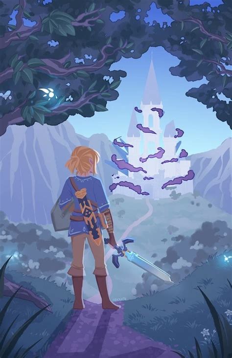 Legend of Zelda Breath of the Wild art > Link and Hyrule Castle > botw | hekxate | Legend of ...