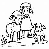 Shepherds And Sheep Coloring Page · Creative Fabrica sketch template