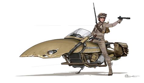 Speeder bike | Star wars vehicles, Star wars, Star wars concept art