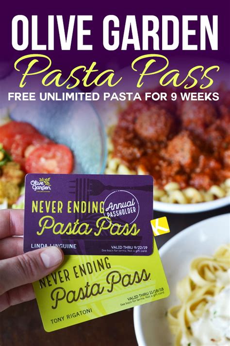 Olive Garden Pasta Pass 2019: Get Free Unlimited Pasta for 9 Weeks! - The Krazy Coupon Lady